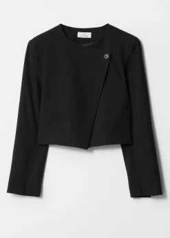 Verkürzter Blazer ohne Kragen