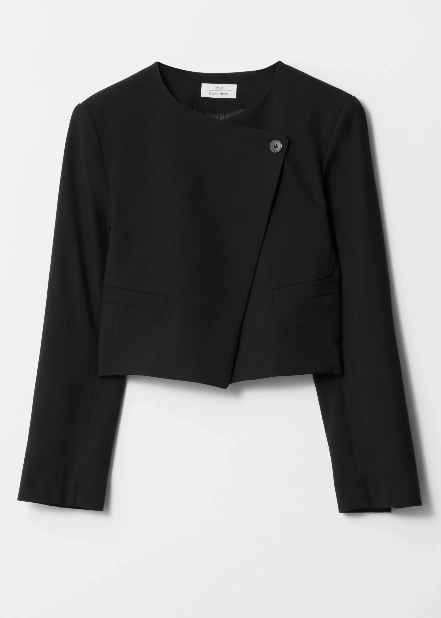 Verkürzter Blazer ohne Kragen