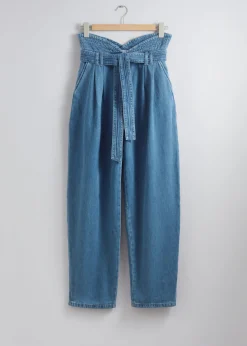 Weite Paperbag-Jeans