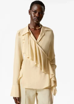 Wickelbluse mit Rüschen