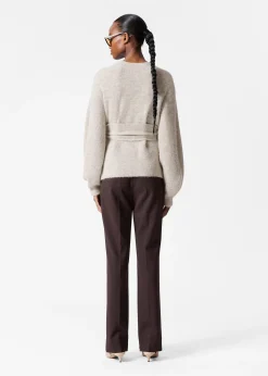 Wickel-Strickjacke aus Alpaka-Mix