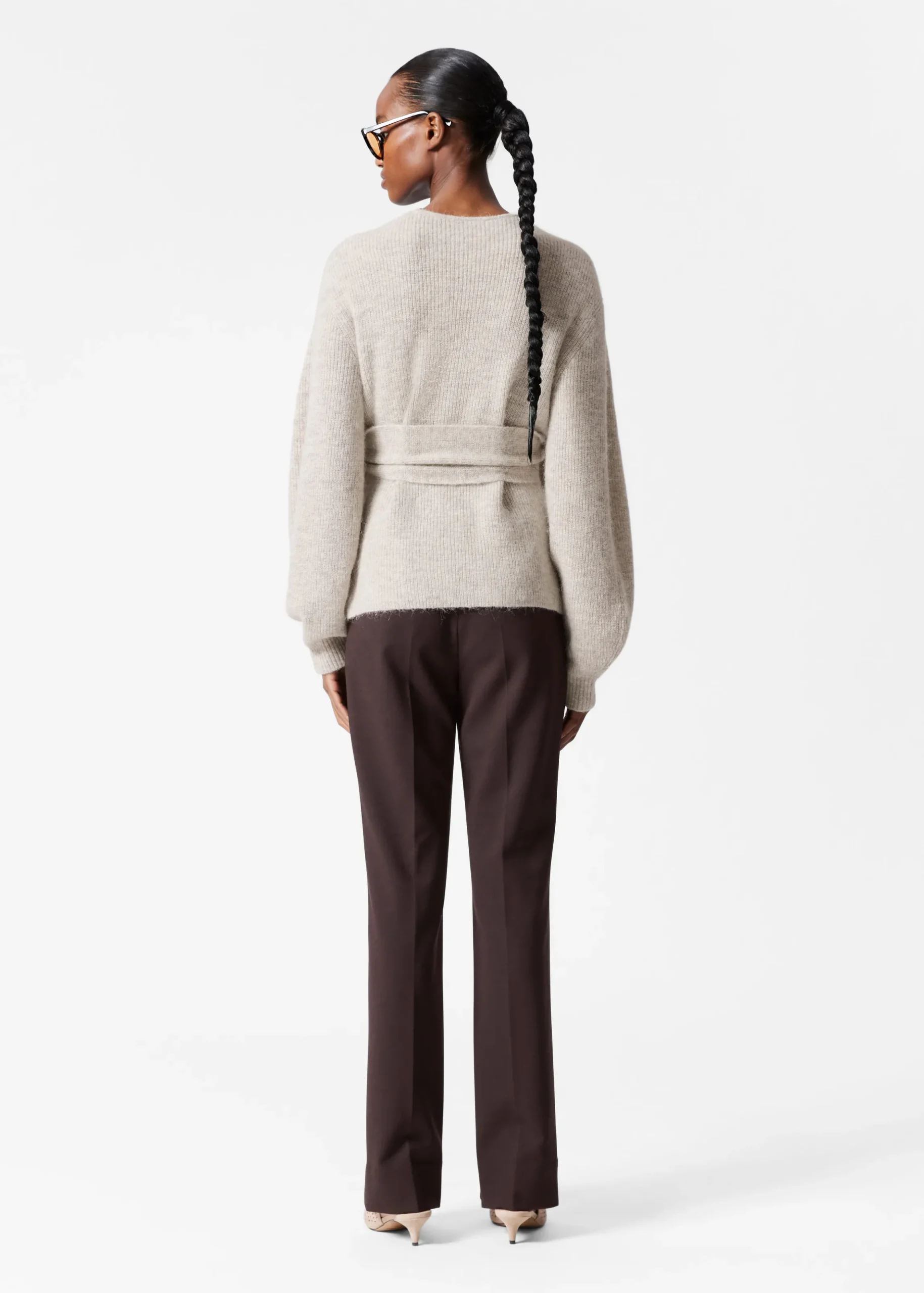 Wickel-Strickjacke aus Alpaka-Mix