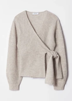 Wickel-Strickjacke aus Alpaka-Mix