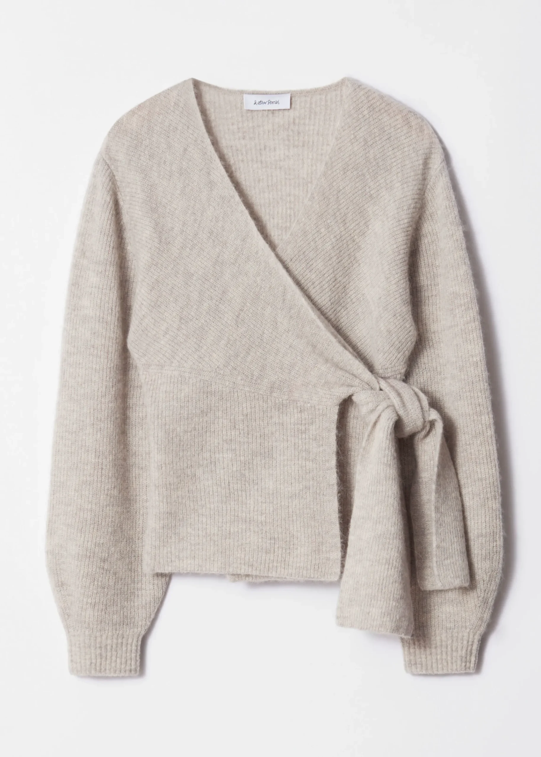 Wickel-Strickjacke aus Alpaka-Mix