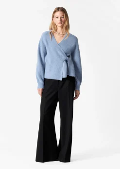 Wickel-Strickjacke aus Alpaka-Mix