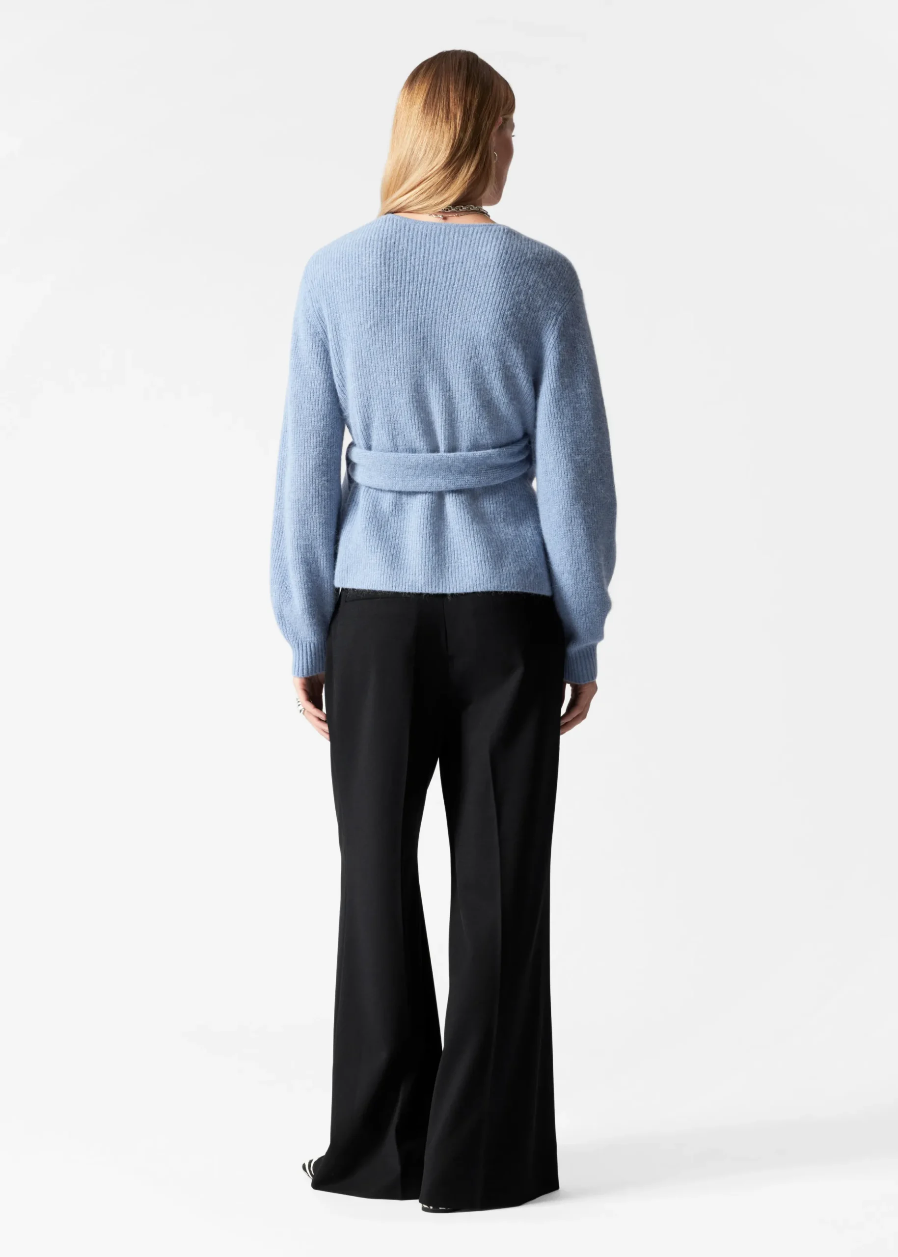Wickel-Strickjacke aus Alpaka-Mix
