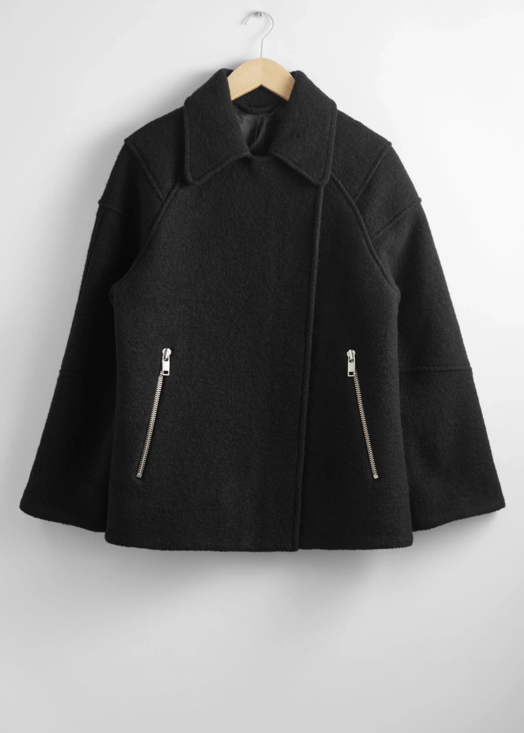 Wolljacke im Bikerstil